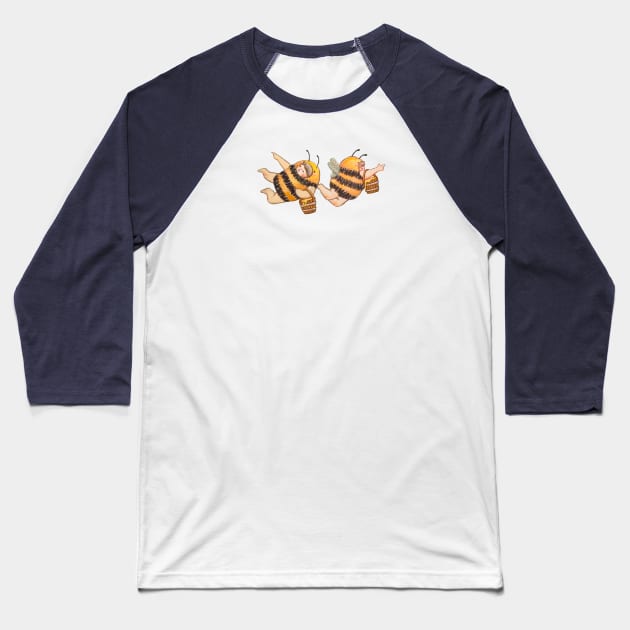 Honey Bee Harvest Baseball T-Shirt by Katfish Draws